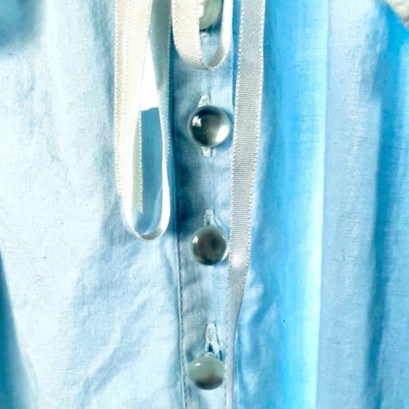 Maryann’s Boutique Vintage Light Blue Night Gown White Lace Trim Ruffled Wrist L - Picture 4 of 14